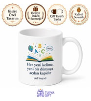 İngilizce Öğreniyorum Yazılı Kupa Bardak Dil Eğitimi Hediye Özel Tasarım