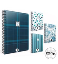 GIPTA COBALT SPİRALLİ SERT KAPAK 17x24 120YP. KARELİ DEFTER