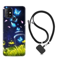 INFINIX Hot 8 9 10 11S Hot 10 Play 10T Kılıf Boyun Askılı Silikon Neon Butterflys 1309