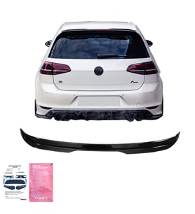 VW Golf Mk7 GTI/R/R-Line 2013-2016 Spoiler / VW Golf Mk7.5 GTI/R/R-Line 2017-2020 Spoiler Version 2 (Siyah)