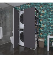 Kenzlife çamaşır-kurutma makinesi dolabı kapaklı fedyenka gri 180*090*60 banyo arkalıksız (Karışık)