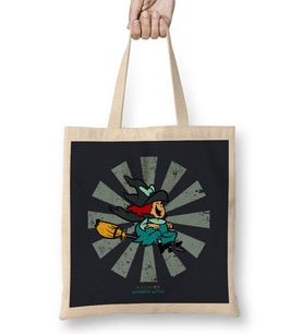 Winsome Witch Retro Japanese Bez Çanta Uzun Saplı