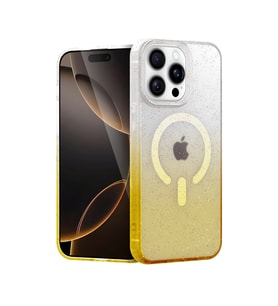 iPhone 14 Pro Max Pummel Shiny Magsafe Kapak - Gold