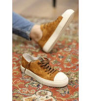 Shoetyle - Taba Hakiki Süet Bağcıklı Erkek Sneaker 666-25