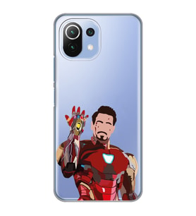 Xiaomi Mi 11 Lite Uyumlu Iron Man Desenli Şeffaf Telefon Kılıfı
