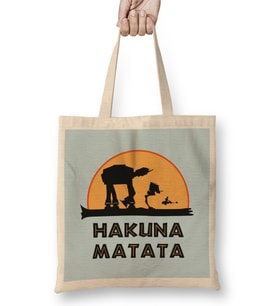 Hakuna Matata 01 Bez Çanta Uzun Saplı
