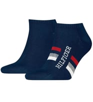 Tommy Hilfiger Tab Sock 2 Pack Navy Pamuklu Patik Bilek Çorap 2 li Pkt Lacivert