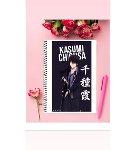 Kasumi Chigusa Anime Defter 1 Adet Özel Tasarım A4 Boyutu Telli Kareli Defter 21*29 Cm