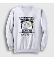 Presmono Unisex Beyaz Listening To Pink Floyd Sweatshirt 351359tt (Beyaz)