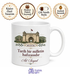 Bilecik Tarih Sevenlere Özel Kupa Bardak Hediye Baskılı Porselen Mug