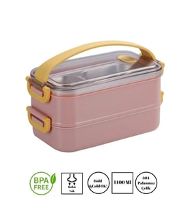 Enjoy Eating Lunch Box Iki Katlı Paslanmaz Çelik Kolay Kilitlenir Sefer Tas