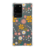 Samsung Galaxy S20 Ultra  Köşe Korumalı Antişok Kapak Çiçek Tasarımlı Şeffaf Silikon Kılıf