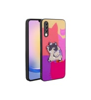 Samsung Galaxy A50 Uyumlu Kılıf Parlayan Kabartmalı İkonik Figürlü Zore Amas Silikon Kapak (Mor)