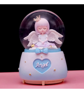Otomatik Işıklı Müzikli Angel Kar Küresi