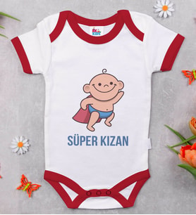 BK Kids Süper Kızan Tasarımlı Kırmızı Bebek Body Zıbın-1