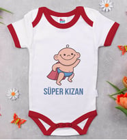 BK Kids Süper Kızan Tasarımlı Kırmızı Bebek Body Zıbın-1