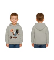 Unisex Brainrot Baskılı Çocuk Swaetshirt Kapüşonlu 3 İplik Şardonlu (Gri)
