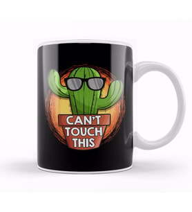 Cute & Funny Can t Touch This Cactus Pun Plant Kupa Bardak Porselen