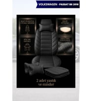volkswagen passat b8 2018 Koltuk ve Kılıf uyumlu Lüks Minder Yastık Siyah 2 Minder 2 Yastık