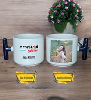 Radyoloji Teknikeri Kupa Bardak Fotoğraflı T Lacivert Kulplu Radyoloji Teknikerine Hediye