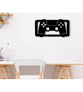 BK Home PS4 Ahşap Duvar Süsü (Siyah)