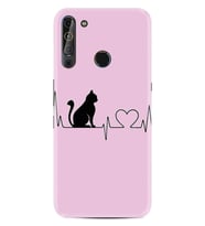 Casper Via X20 Uyumlu Kılıf Resimli Desenli Baskılı Silikon Kılıf Pink Cat Heart 1303