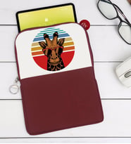 BK Gift Zürafa Tasarımlı Taşınabilir Koruyucu Tablet Kılıfı & Organizer Çanta - Bordo-1