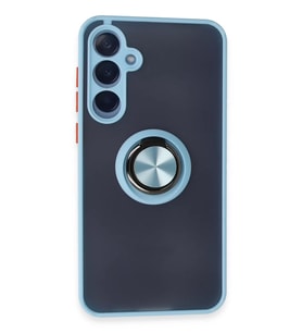 Northcity Samsung Galaxy A25 5G Uyumlu Kılıf Montreal Yüzüklü Silikon Kapak - Buz Mavi