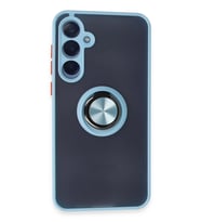 Northcity Samsung Galaxy A25 5G Uyumlu Kılıf Montreal Yüzüklü Silikon Kapak - Buz Mavi