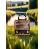 NS-8898BT Nostaljik Radyo Analog Saatli FM Radyo Bluetooth Hoparlör USB TF AUX MP3 Çalar