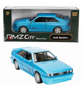 1:32 RMZ City Alman Klasikleri Serisi Die Cast Çek Bırak Model Araba - Mavi Audi Quattro Mavi