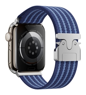 Apple Watch 44/45/46/49mm Kordon Kelebek Klipsli Naylon Kumaş Hasır Örgülü 133 2 (Mavi)