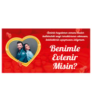Resimli Evlilik Teklifi Afişi Pankartı  Benimle Evlenir Misin