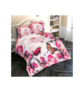 Butterfly 2 3d Pamuk Saten Çift Kişilik Nevresim Takımı