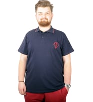 Mode XL Büyük Beden T-shirt Polo Cep Sup MD Basic 21555 Lacivert