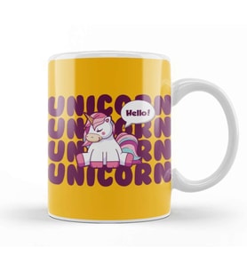 Cute Unicorn Hello Kupa Bardak Porselen