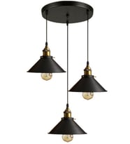 MYLİGHTS  RETRO  RUSTİK  SARKIT AVİZE METAL ÜÇLÜ (Siyah)