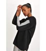 KOL DETAYLI SWEATSHİRT  (Siyah)