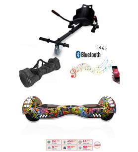 Citymate Elektrikli Kaykay Akıllı Denge Hoverboard + HoverKart + Çanta FULL LEDLİ EXTREM PAKET D22