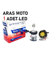Motosiklet H4 Photon Fanlı Xenon Led Ampül 12-24 V (Duo Soğutucu Fanlı Model) 1 Adet_Supermoto (Renksiz)