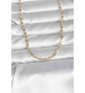 CM 14K Gold Renk Çizgi Lazer Model 60 cm Kadın Kolye - TJ-BKO10982
