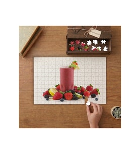 Kırmzıı Meyvelerden Smoothie Tasarımı 240 parça Ahşap Puzzle Ahşap Kutuda MP01774