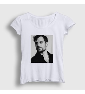 Presmono Kadın Beyaz Grayscale Henry Cavill T-Shirt 358933tt