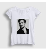 Presmono Kadın Beyaz Grayscale Henry Cavill T-Shirt 358933tt
