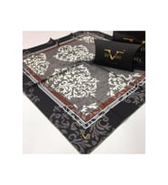 Mandala Desen Black Seri Twill Eşarp Eşarp Askısı ile Birlikte 90x90 cm GRİ-KİRE