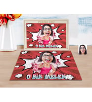 BK Gift Kişiye Özel O Bir Melek Karikatürlü 1000 Parça Profesyonel Puzzle-1