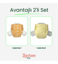 Bezhane Baby Avantajlı 2'li Set Yıkanabilir Bebek Bezi No:1 - No:2 (Çok Renkli)