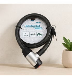 Anahtarlı Çelik Tel Bisiklet ve Motosiklet Kilidi 24mm x 100cm