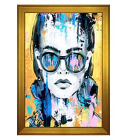 Kadın Motifli Kanvas Tablo 80 x 110 cm Gold Çerçeve