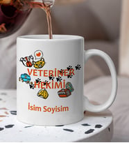 Veteriner Hekim Tasarımlı Kişiye Özel İsimli Kupaa Bardakk